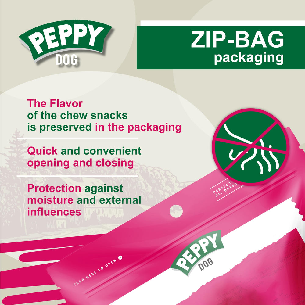 Peppy Dog pig ears during treat time; reward and engage.