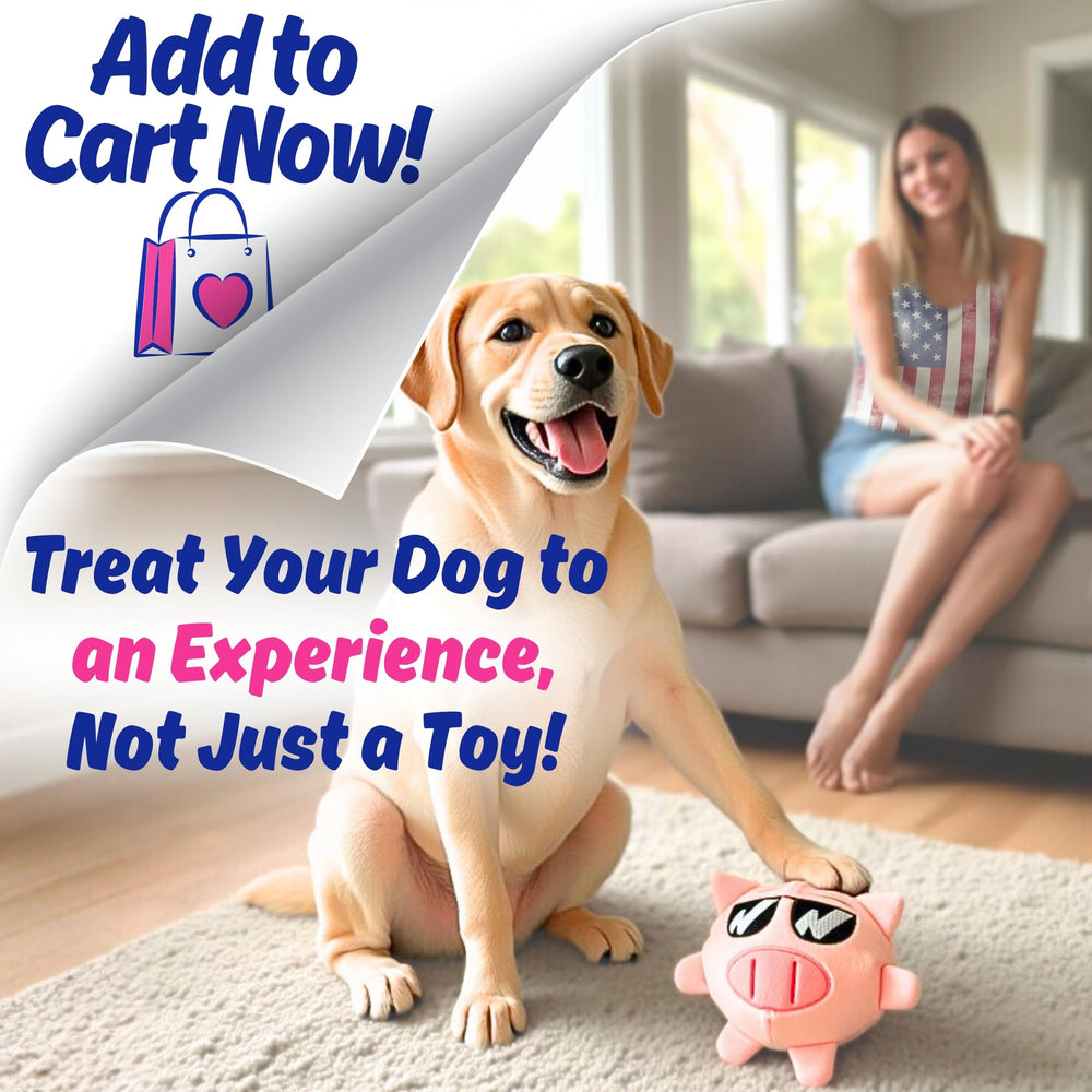 PeppyPawz Piggy Pal perfect gift for dogs who love squeaks and crinkles.