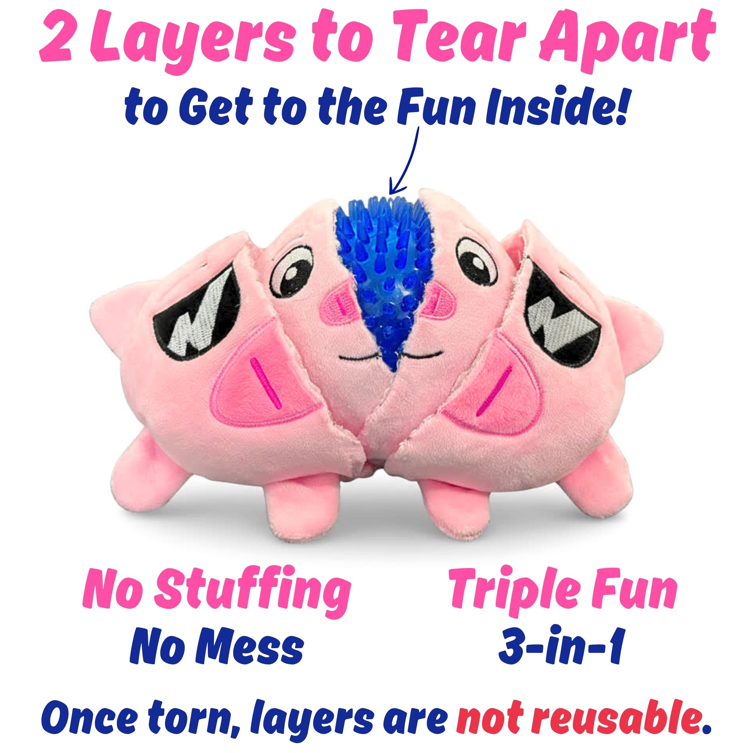 PeppyPawz Piggy Pal squeaker close-up highlights interactive play and engagement.