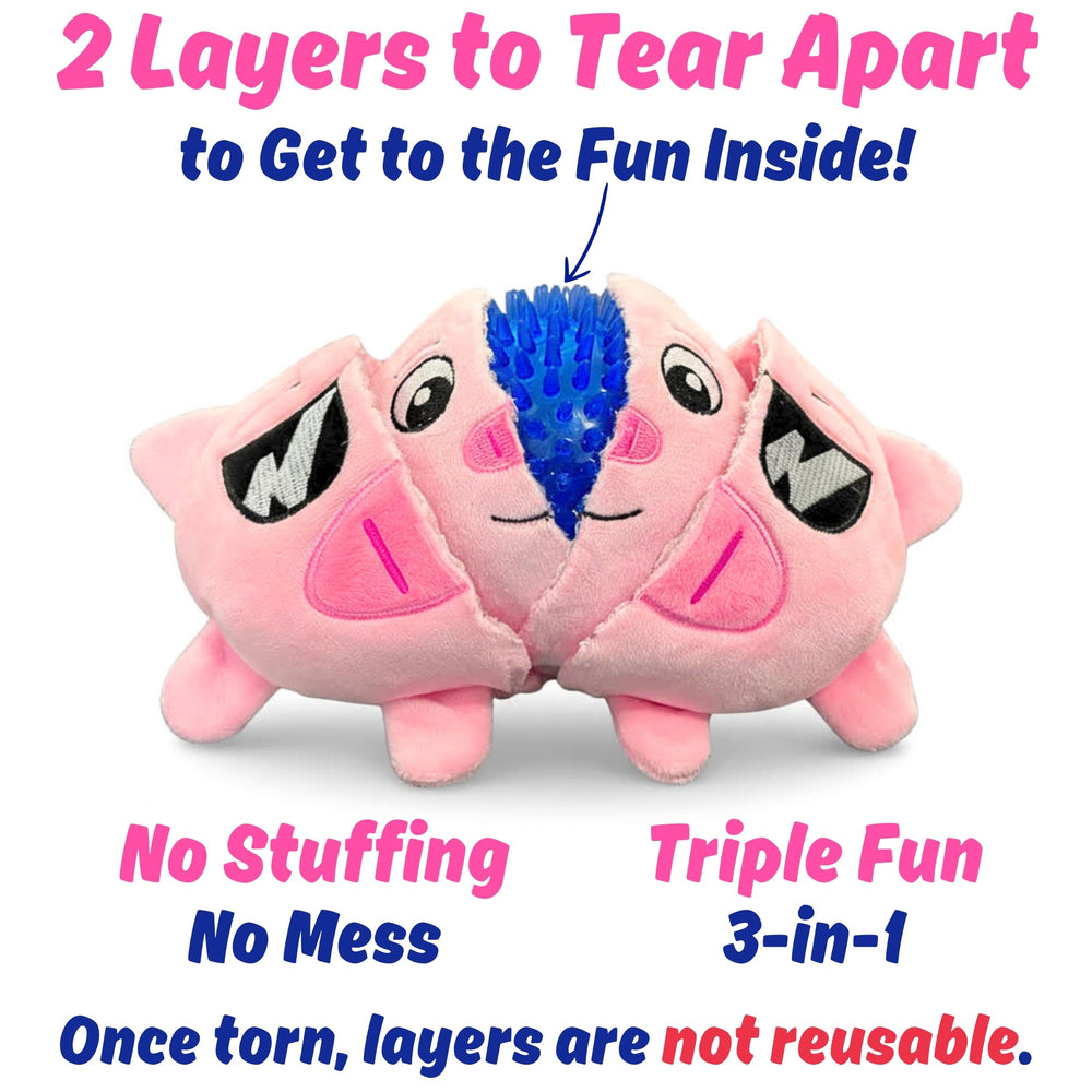 PeppyPawz Piggy Pal squeaker close-up highlights interactive play and engagement.