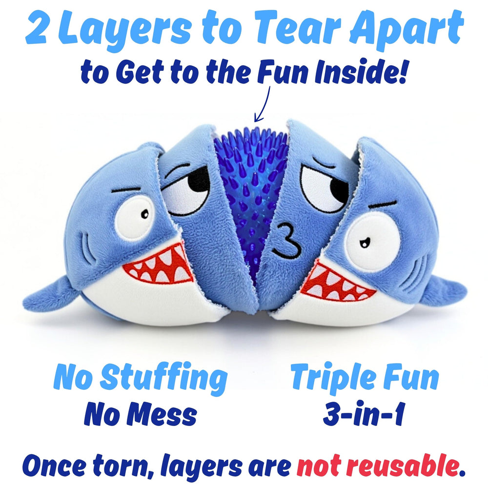 PeppyPawz Sharky squeaker closeup highlighting audible feedback during chew