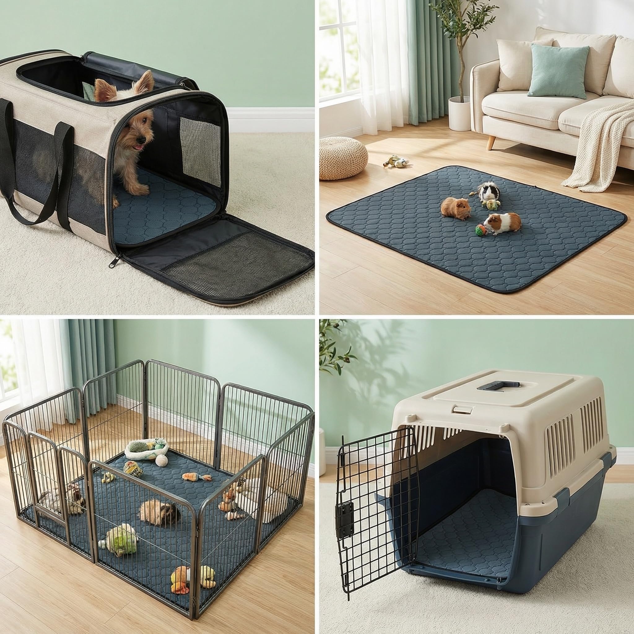 Pequano odor-control liner helps keep the cage smelling fresh.