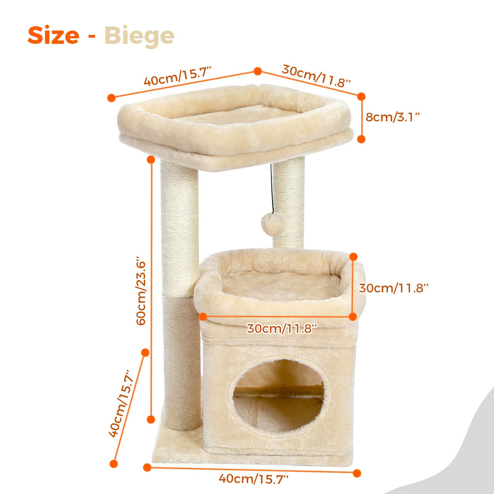 PEQULTI plush pom-pom beige adds playful distraction for curious kittens.