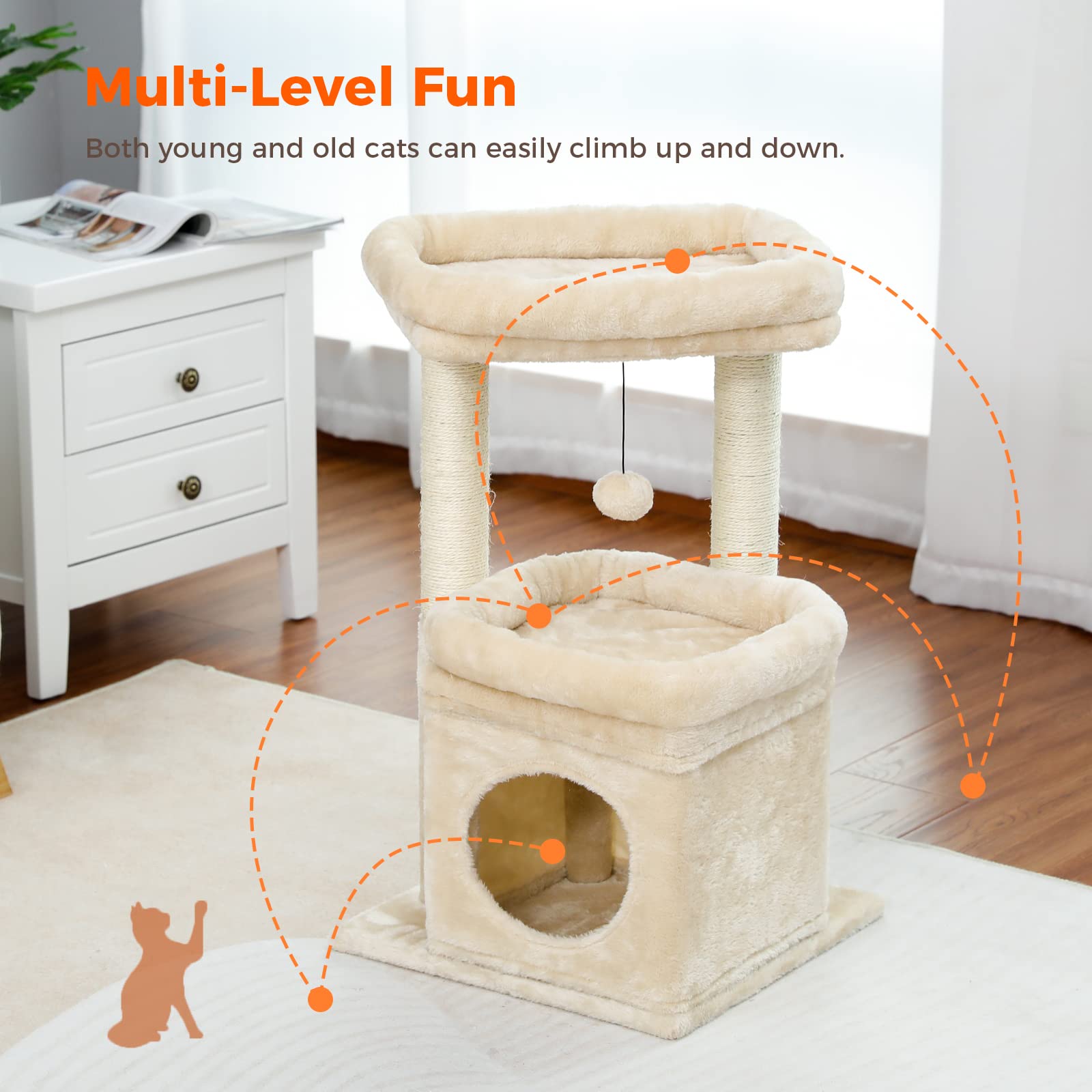 PEQULTI sturdy base beige ensures a stable, safe jumping and lounging experience.
