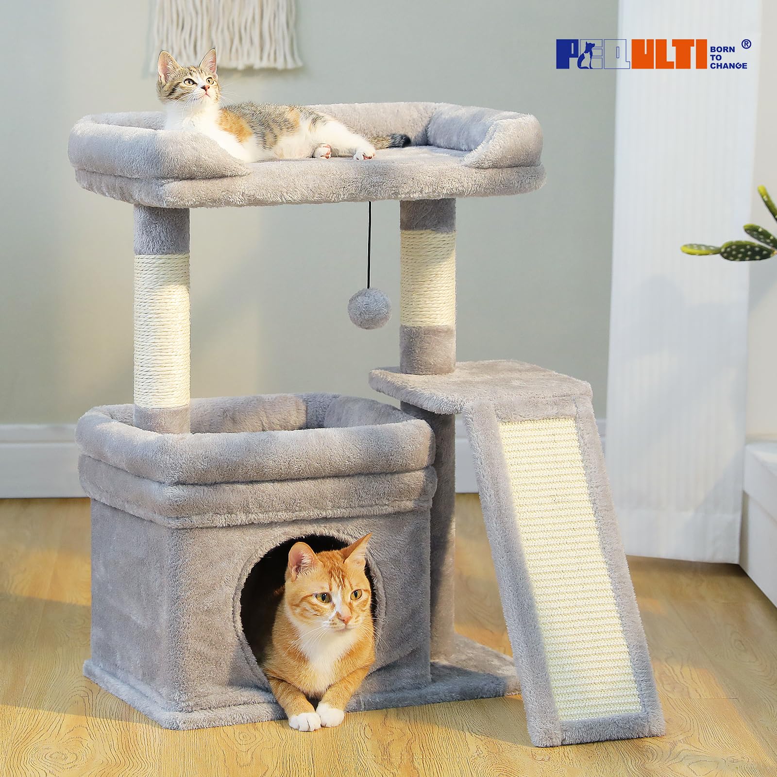 PEQULTI modern pet furniture in gray suits any room.