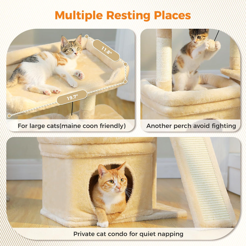 PEQULTI small cat tree private condo provides a cozy hideaway for indoor cats