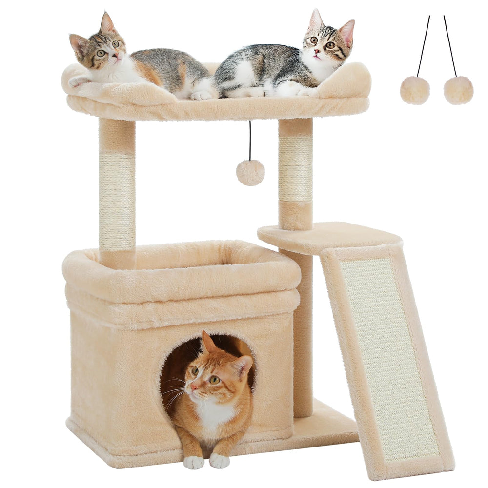 PEQULTI small cat tree top perch offering spacious lounging for large cats