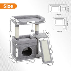 PEQULTI wide scratching pad adds comfort and play space.
