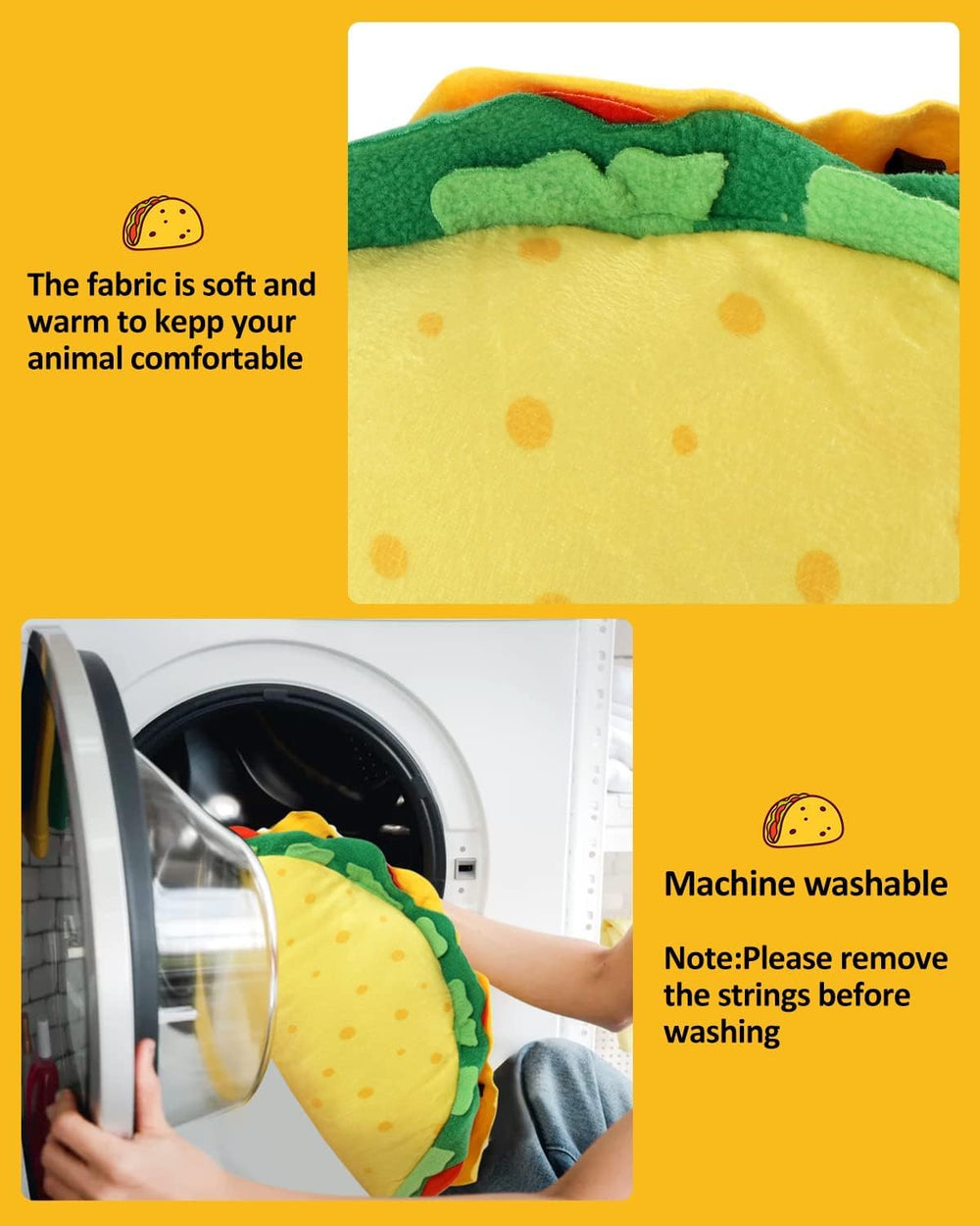 Percozzi Taco Hamster Hideout washable fabric for easy cleaning after playtime