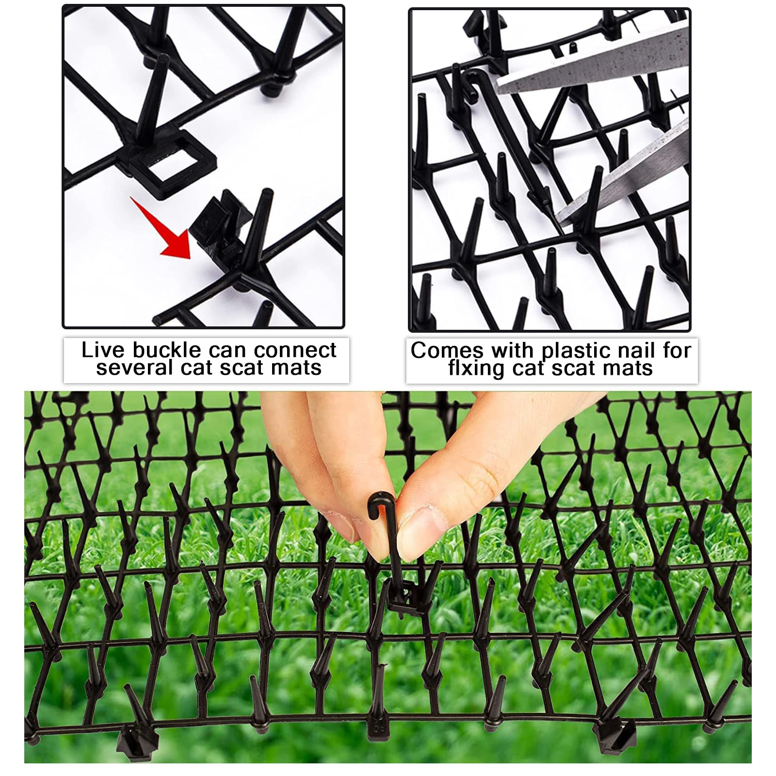 PERFECT LASER scat mat easy to install on mulch and beds.