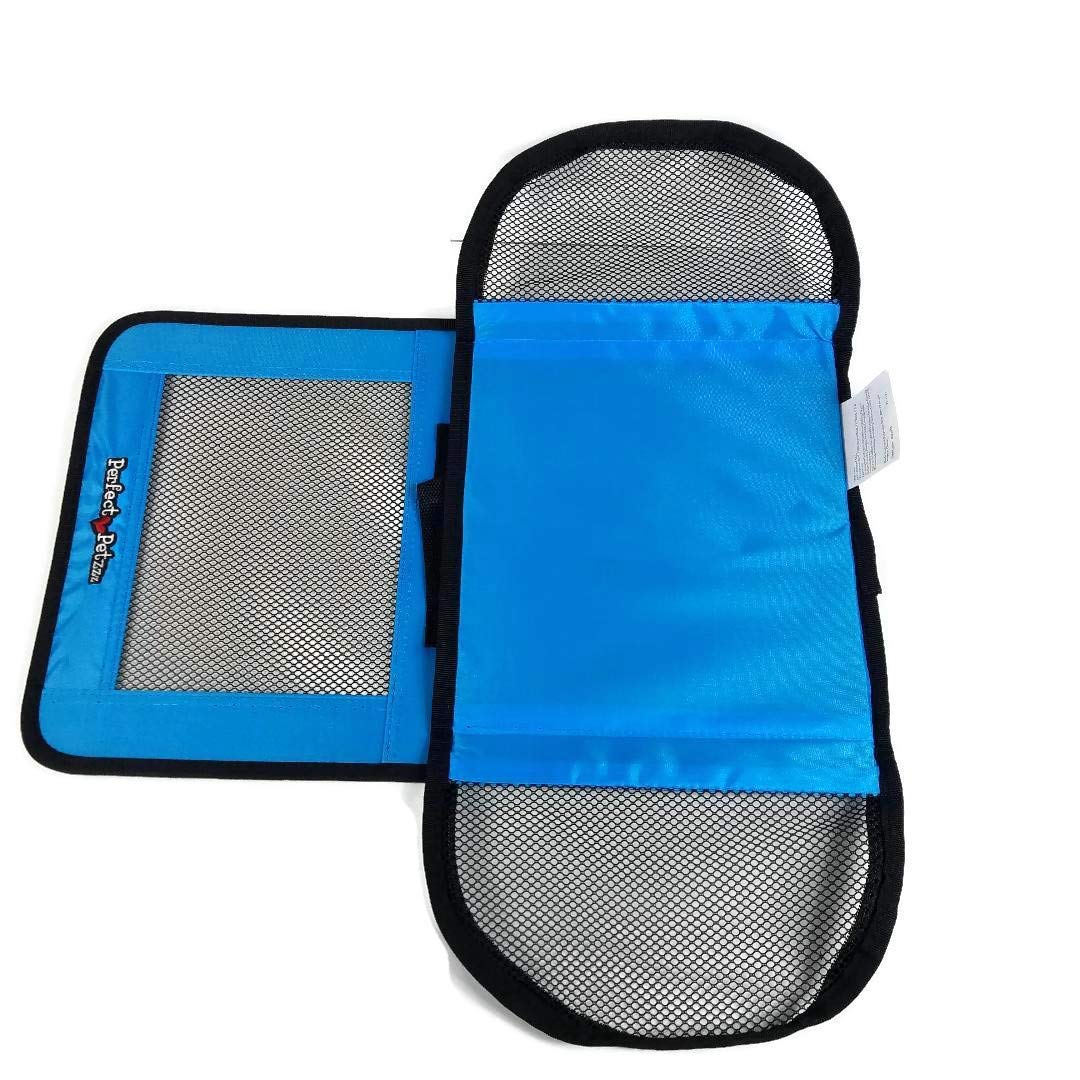 Perfect Petzzz travel bag blue folds flat for compact storage when not in use.
