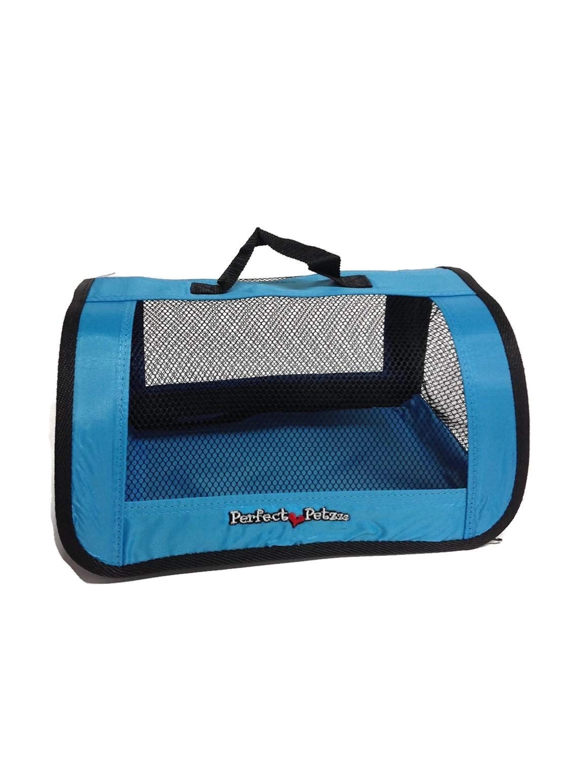 Perfect Petzzz travel bag blue mesh panel enables quick visibility of your plush pet.