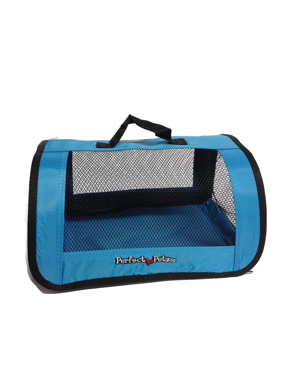 Perfect Petzzz travel bag blue mesh panel enables quick visibility of your plush pet.
