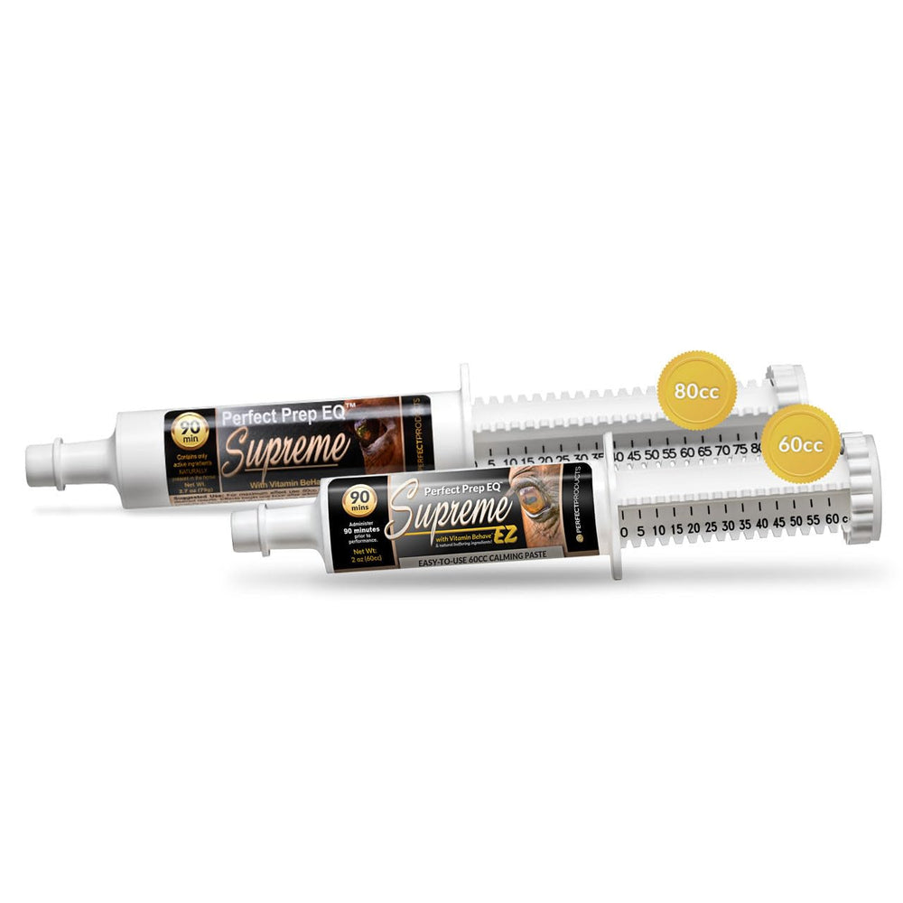 Close-up shows the 80cc tube of Perfect Prep EQ Supreme with active ingredients.