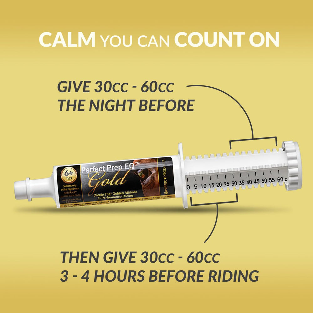 Clear dosing steps simplify giving Perfect Prep EQ Gold to support timing