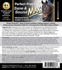 Perfect Prep EQ Sane and Sound night-before dosing image for event day readiness.