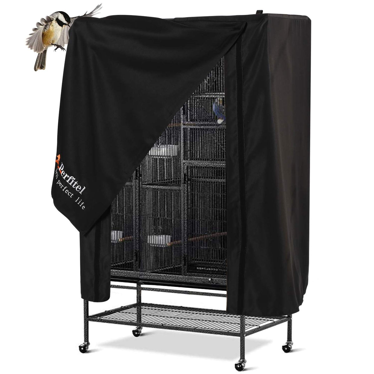 Perfitel universal bird cage cover provides black full blackout shade