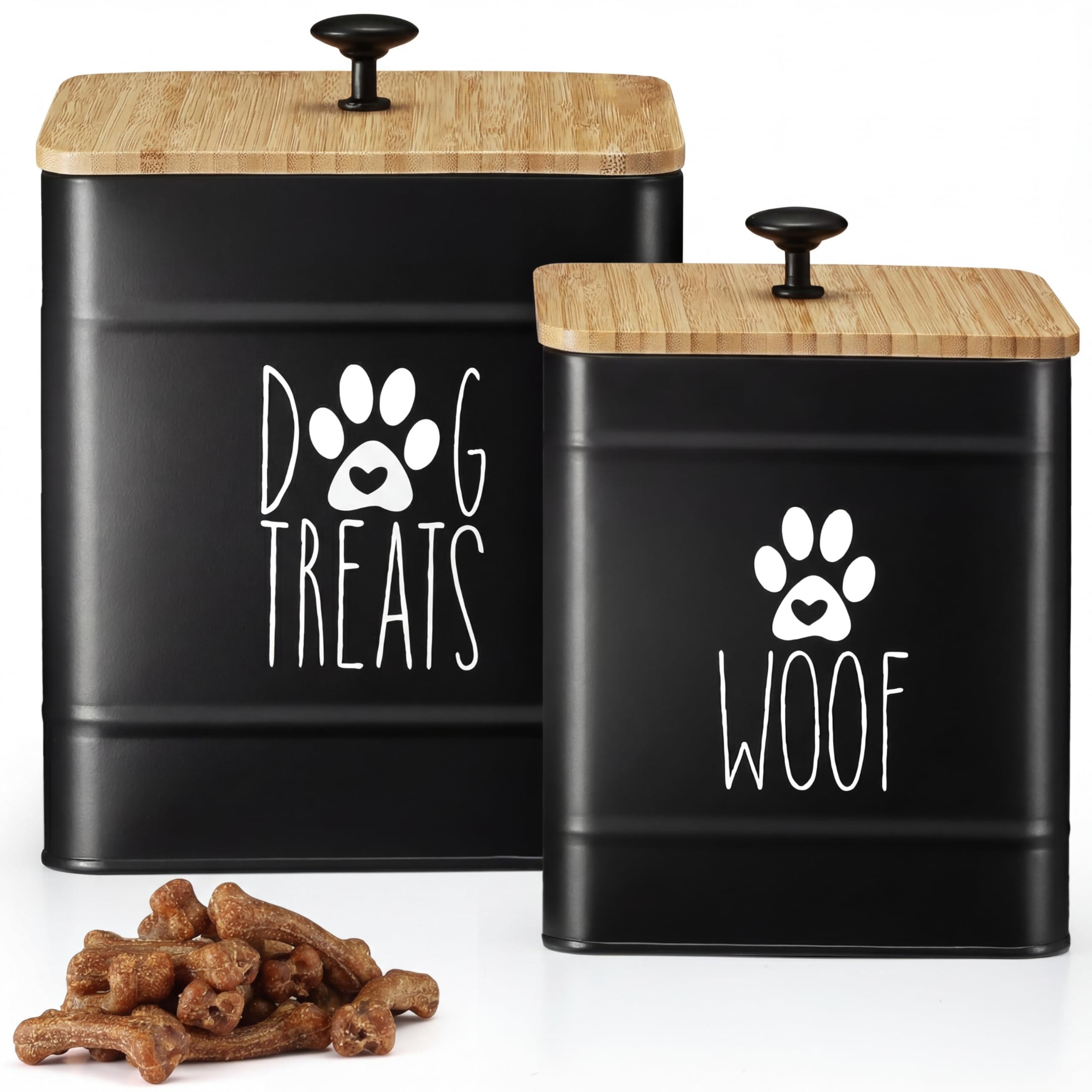 PERFNIQUE dog treat container on counter keeps treats fresh and accessible