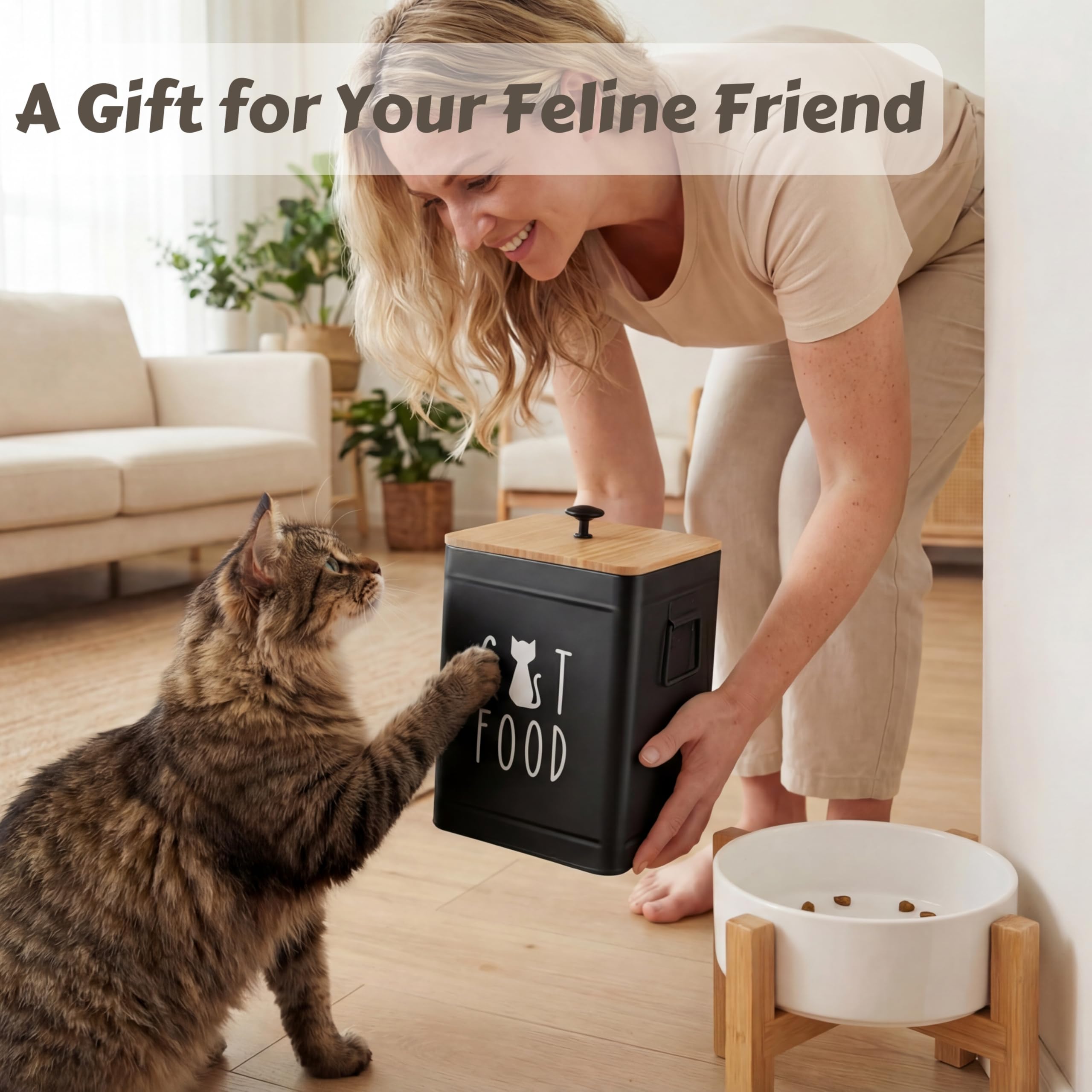 Perfnique matte finish with cat graphics adds kitchen charm