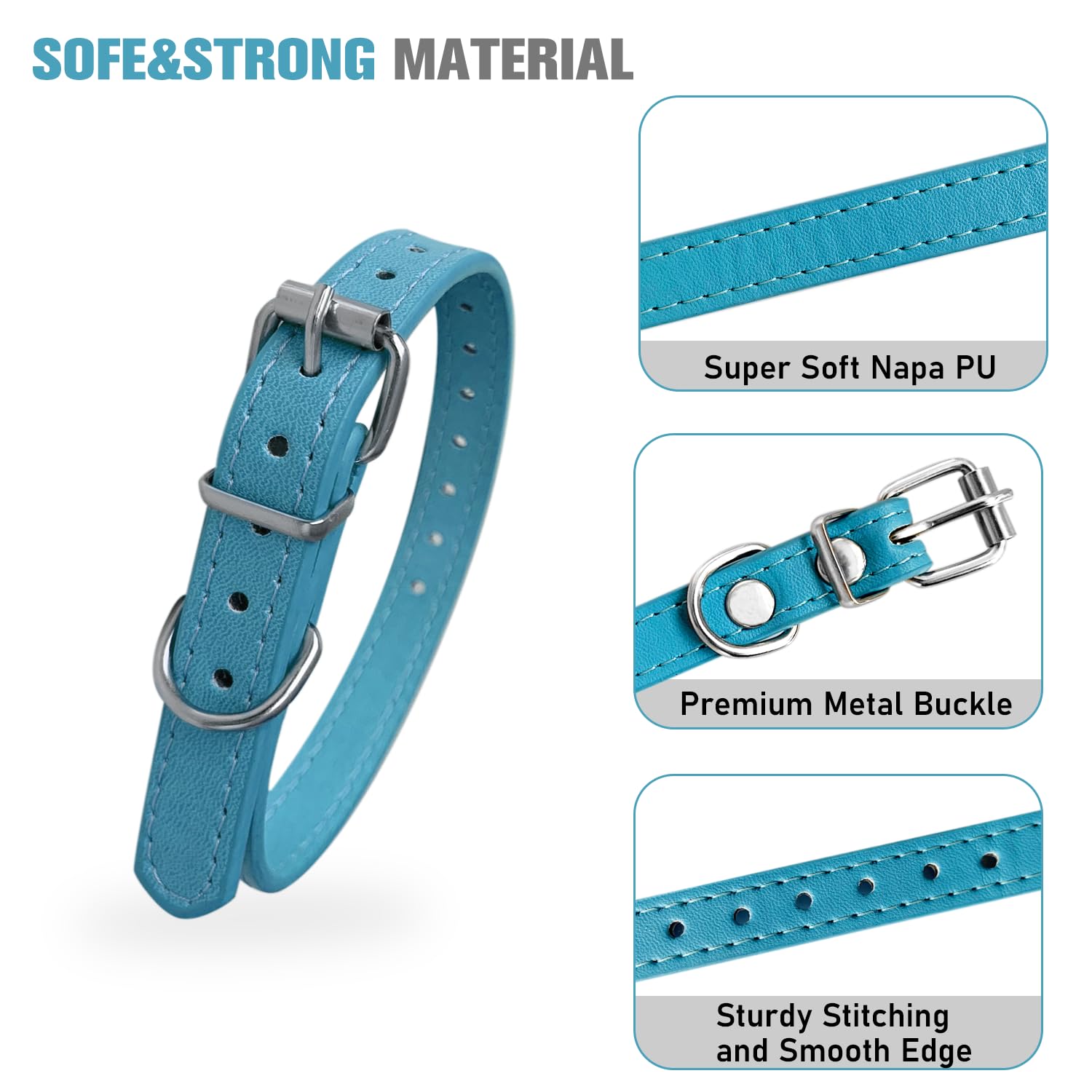 Adjustable 14-18 inch neck collar on small to medium dog with 0.8 inch width
