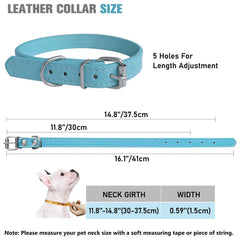 Periflowin soft Napa PU leather puppy collar for gentle, lightweight comfort.