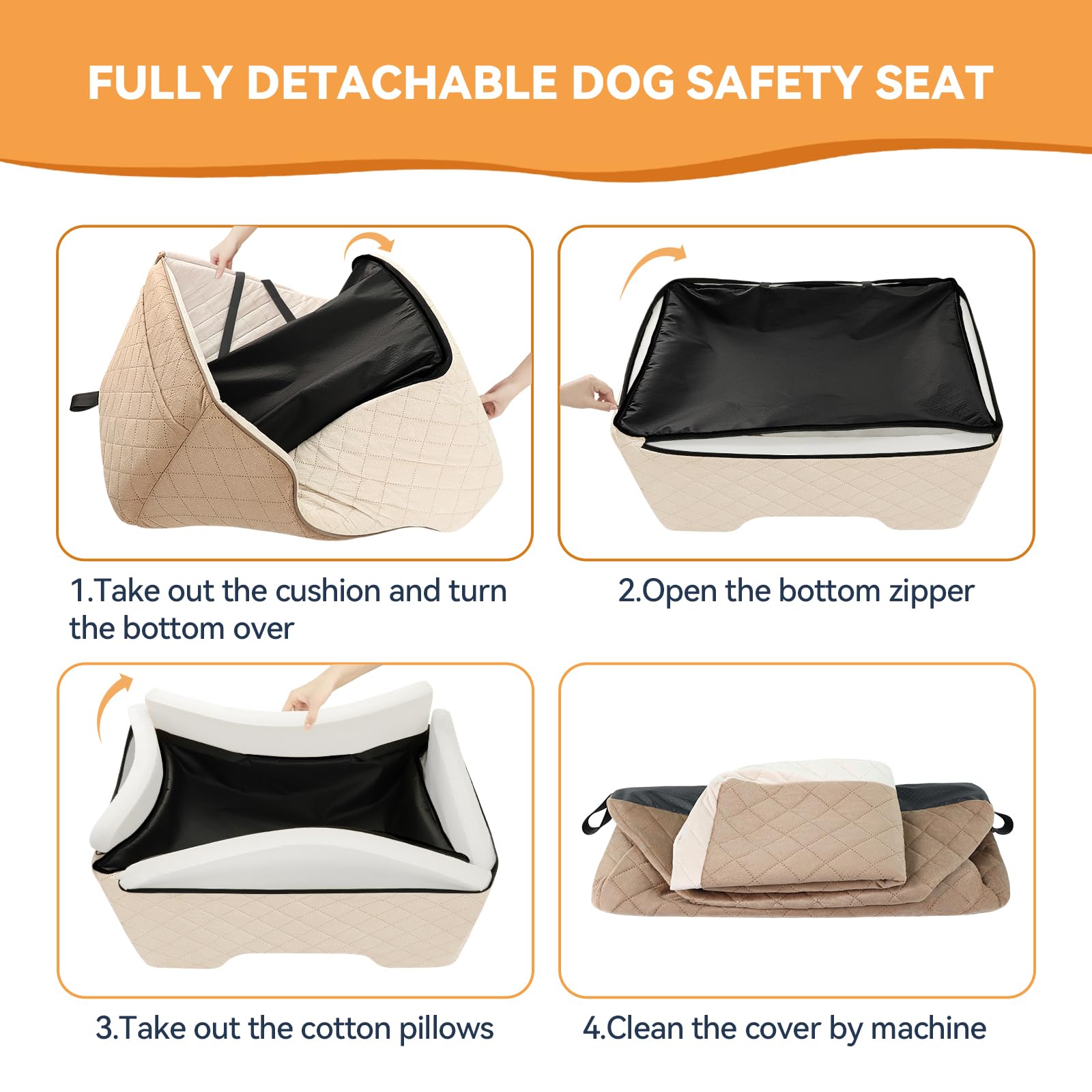 Persure dog car seat back-seat setup in a car for versatile placement