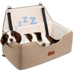 Persure dog car seat front view showing secure fit for safe trips