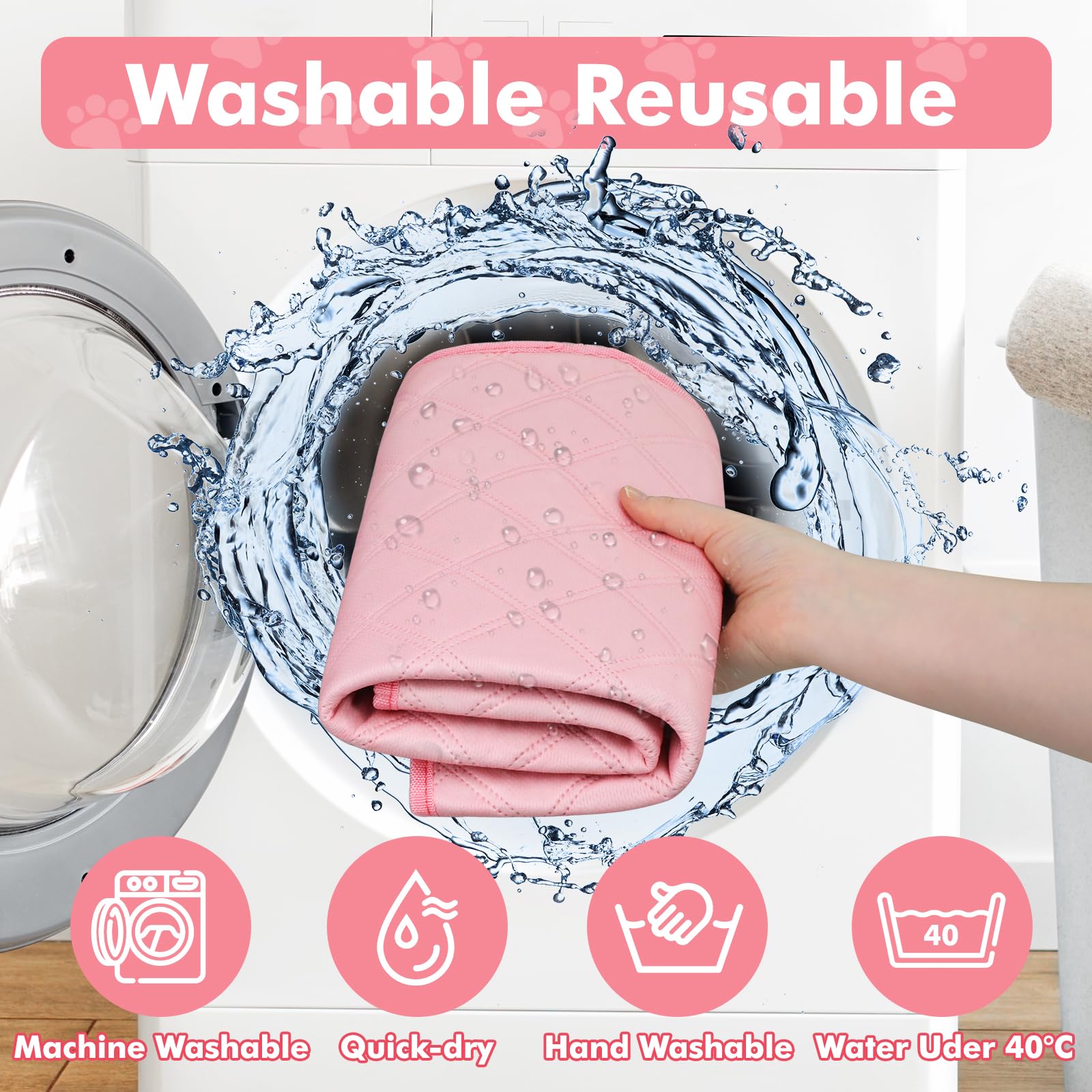 Persure pink small-size playpen with pad supports small pets at home.