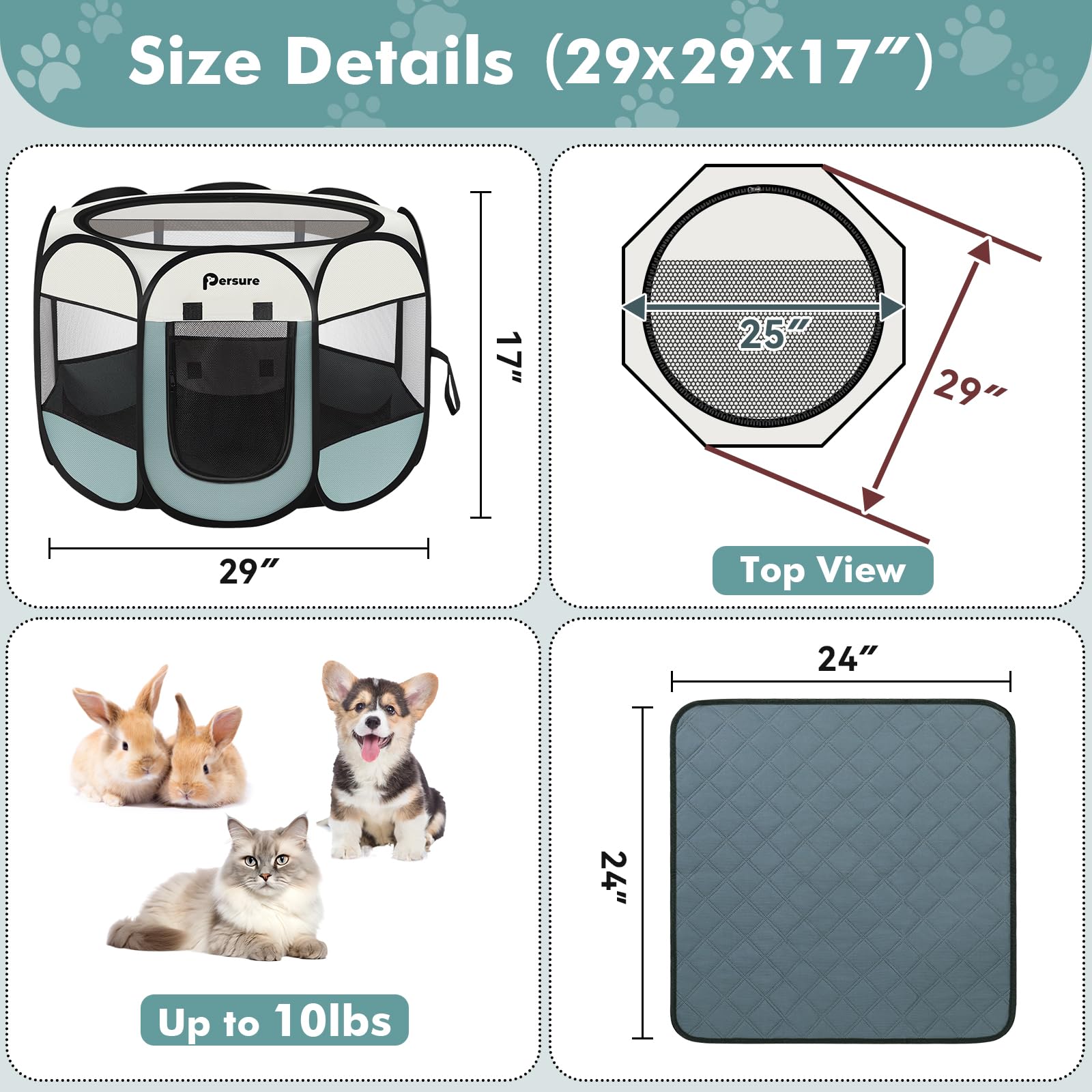 Persure portable pet enclosure suitable for indoor and outdoor travel