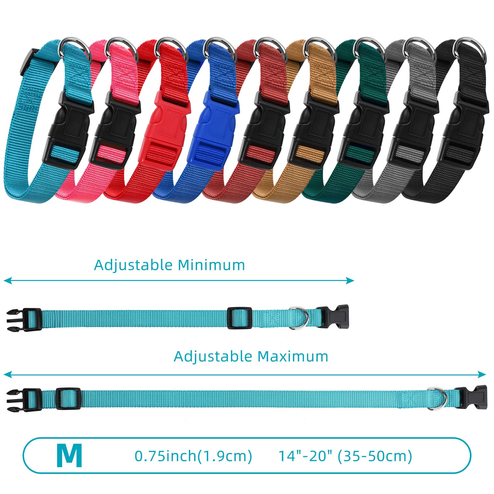 Perthlin 9pieces adjustable dog collar red for high visibility during outdoor adventures.