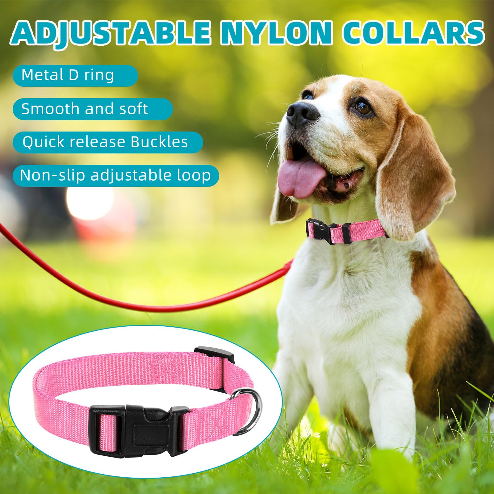 Perthlin durable nylon with D-ring provides reliable leash attachment