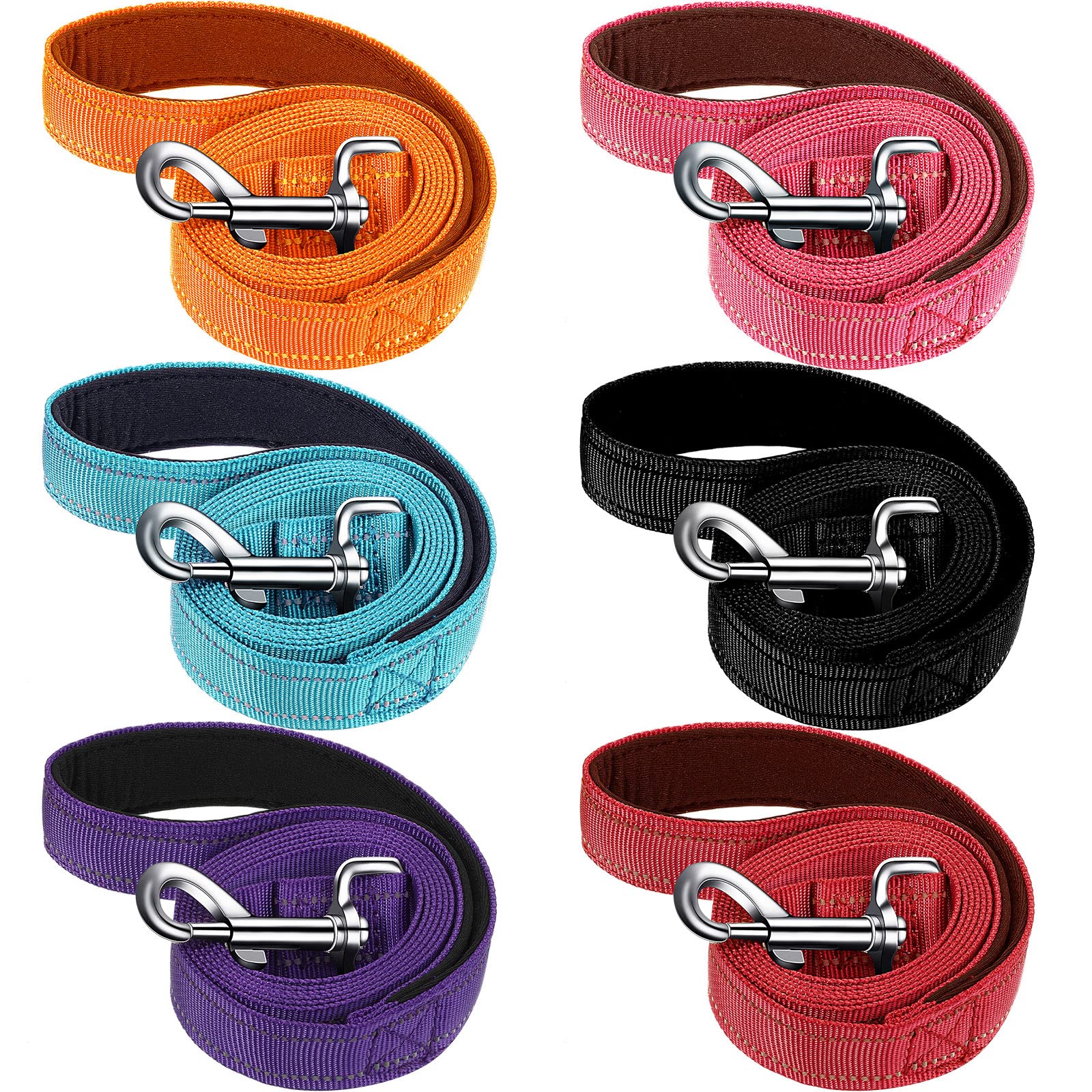Perthlin 6-piece leash set with padded handles for comfortable control.