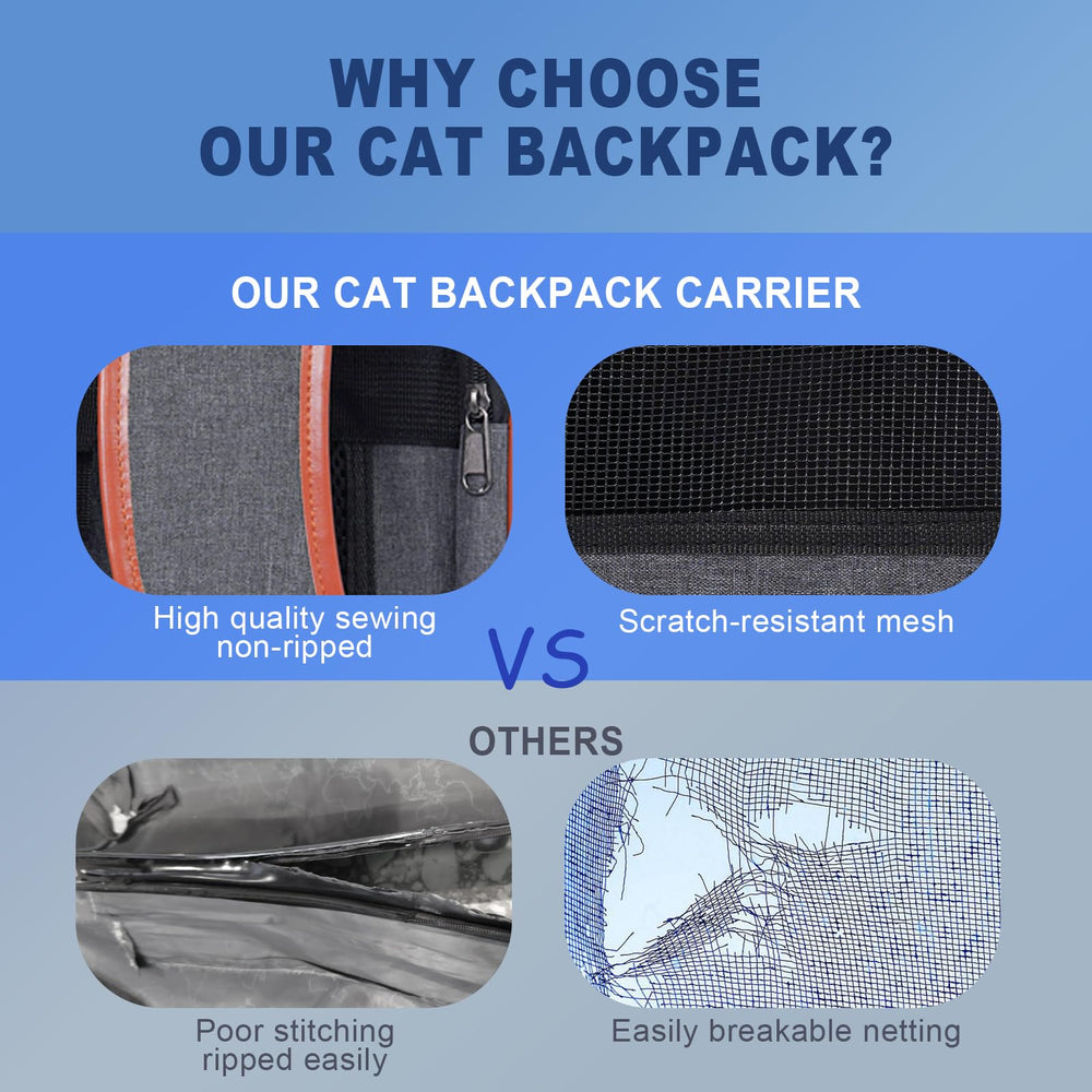 Pesen Cat Backpack Carrier features extra pockets for essentials.