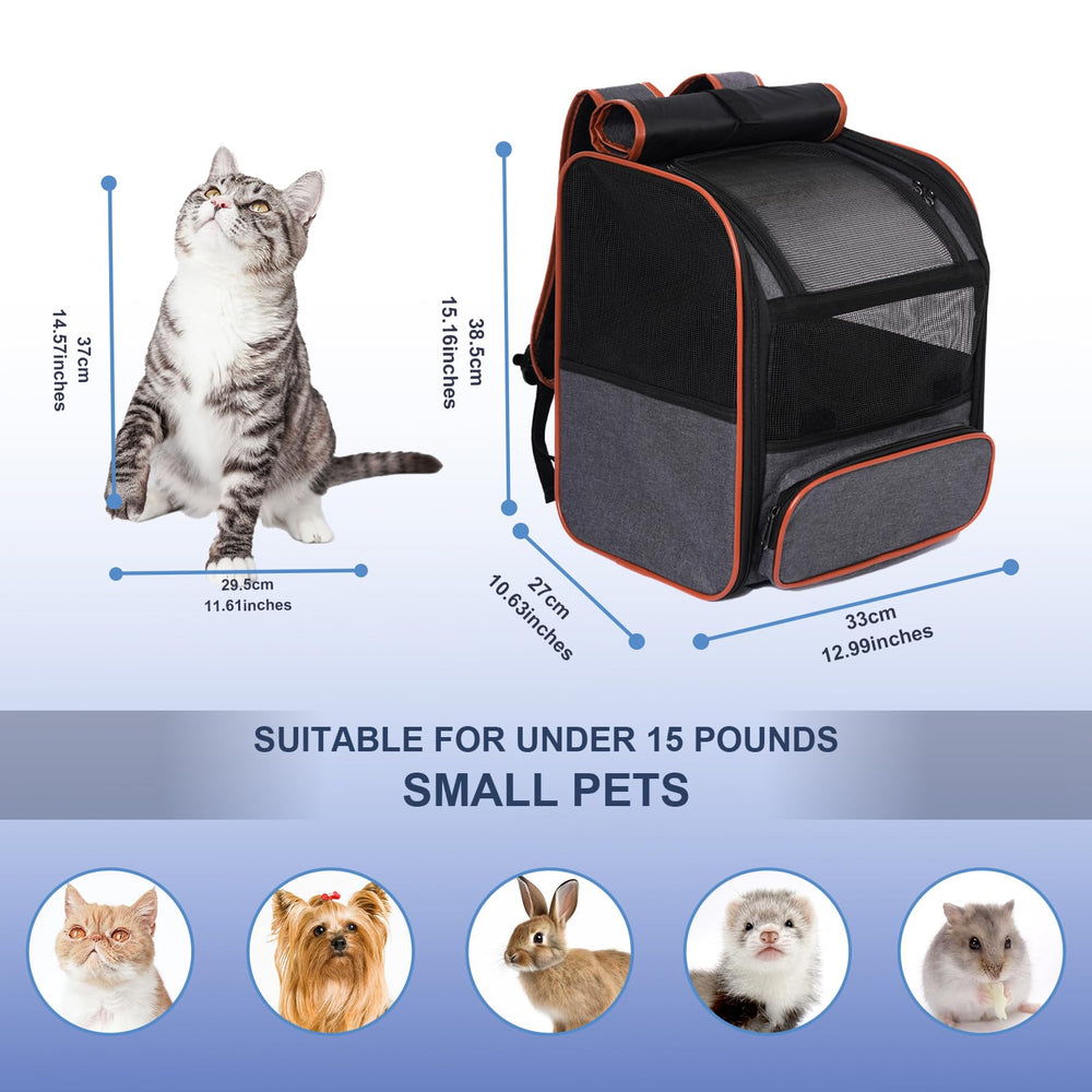 Pesen Cat Backpack Carrier privacy roll-down curtain for comfort.