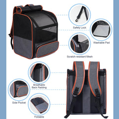 Pesen Cat Backpack Carrier shown under-seat compatibility for travel.