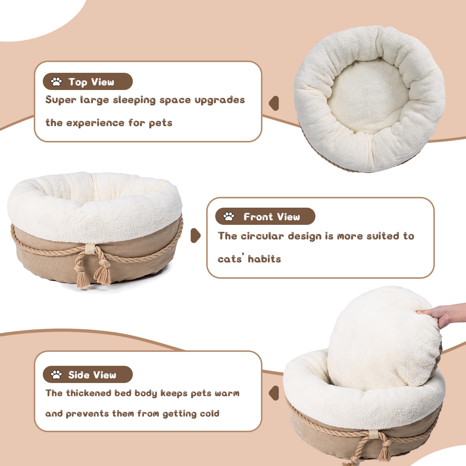 pesen cat bed features built-in chew rope for playful moments