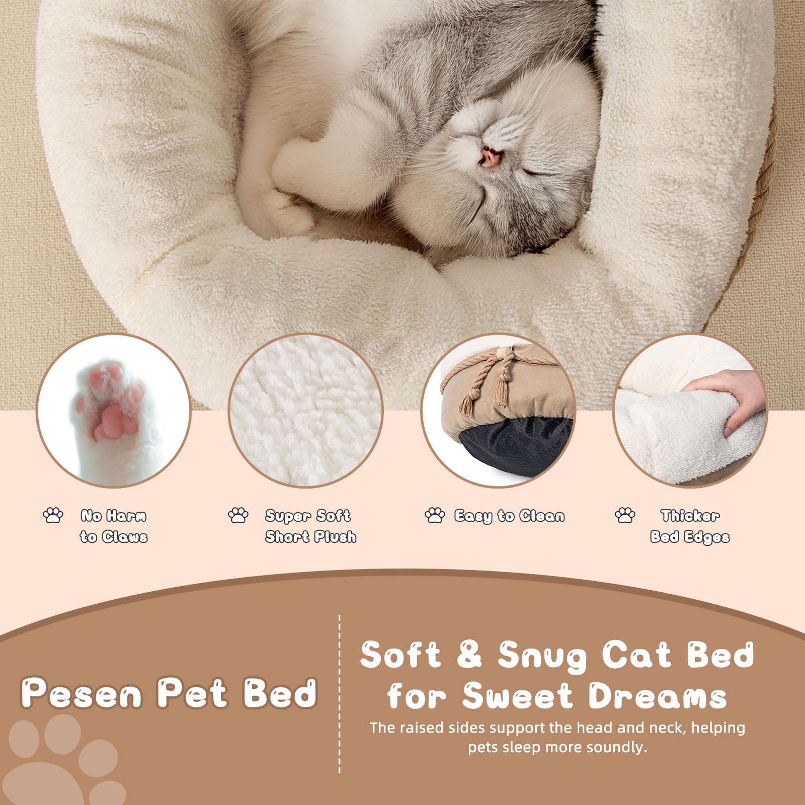 pesen cat bed in donut shape offers comfy lounging