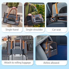 Pesen cat carrier interior shows lambswool lining for pet comfort.