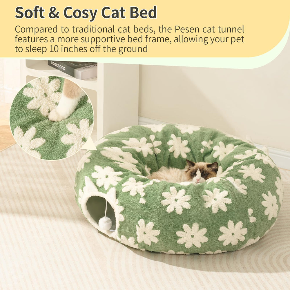 Pesen Cat Tunnel Bed non-slip bottom stays stable during playtime