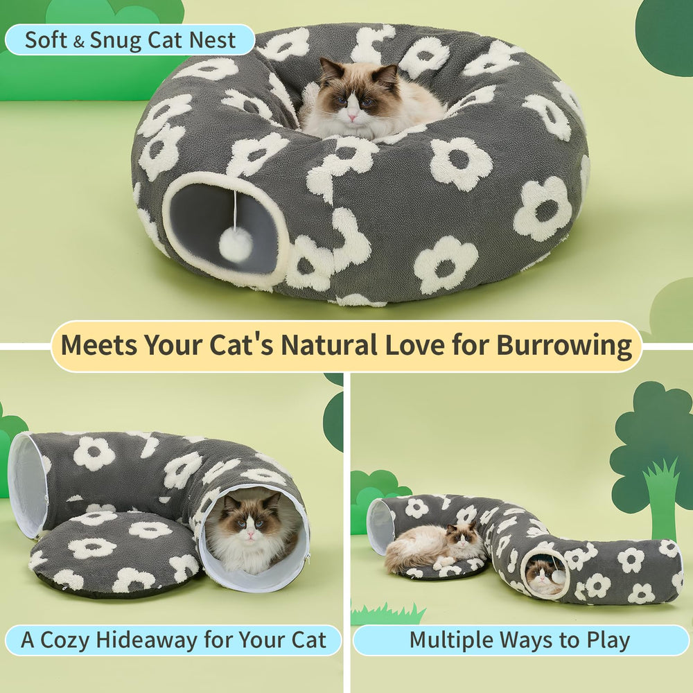 Pesen Cat Tunnel Bed outer tunnel invites playful exploration and curiosity.