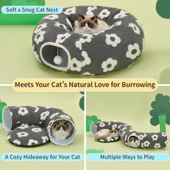 Pesen Cat Tunnel Bed outer tunnel invites playful exploration and curiosity.