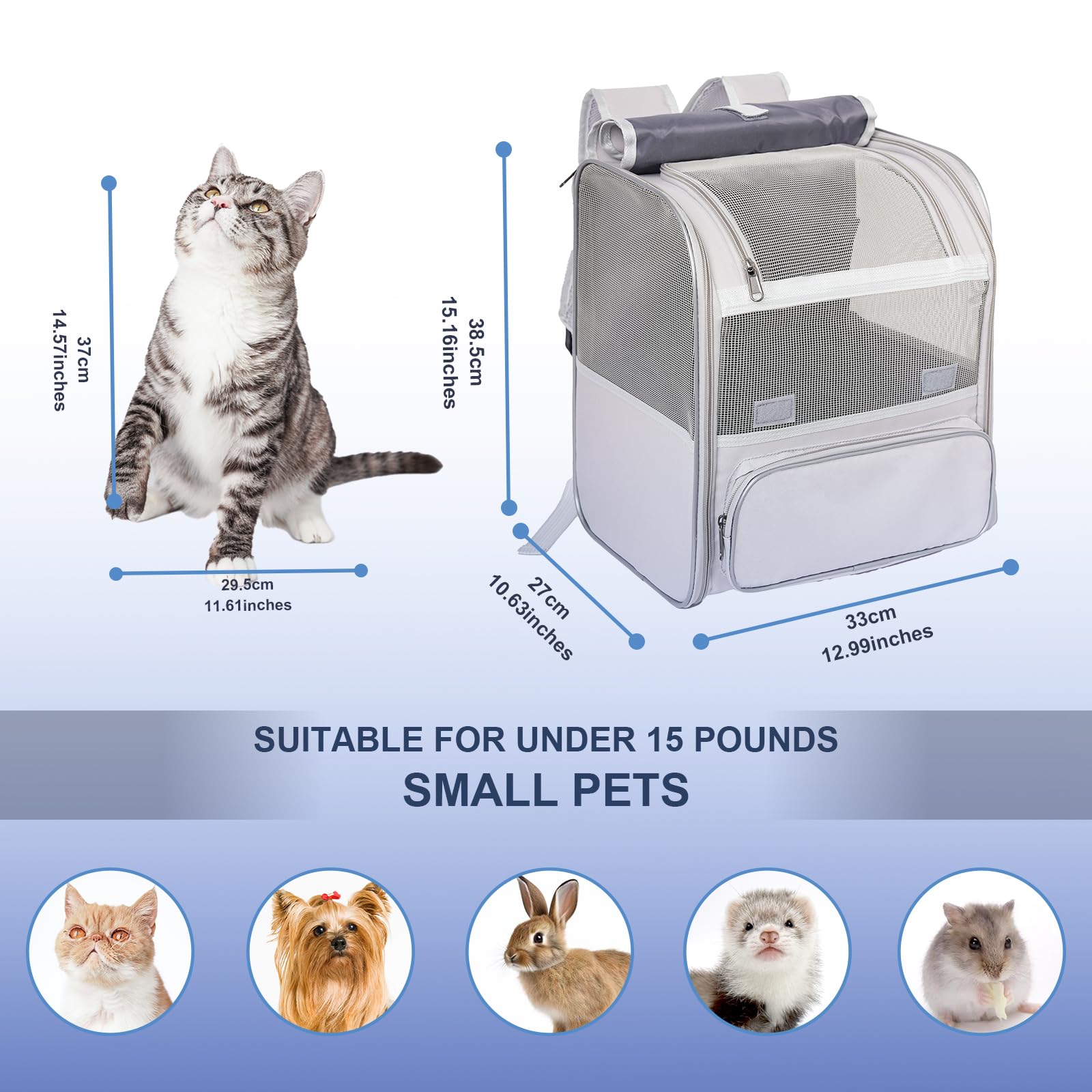 Privacy roll-down curtain adds calming privacy for pets in new environments.