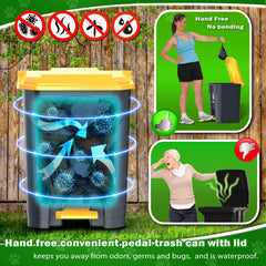 Pestairs 20-liter waste can with lid to reduce odors