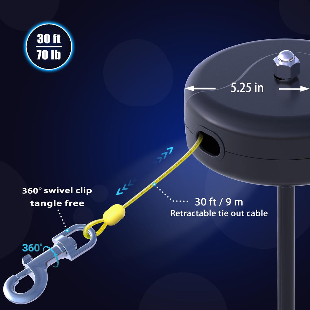 Pestairs 360-degree rotating housing prevents tangling during play