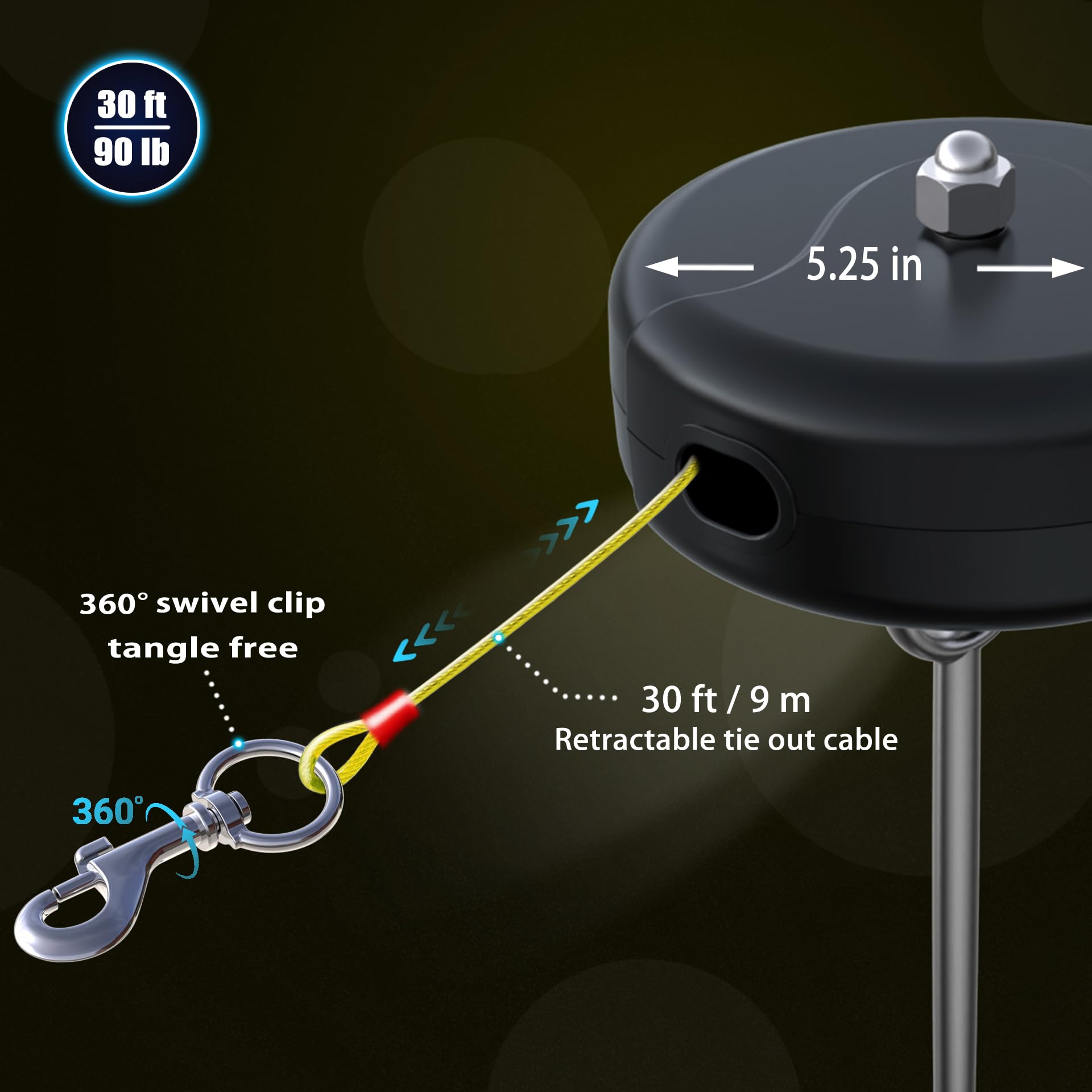 Pestairs ground-stake installation for fast, secure anchoring