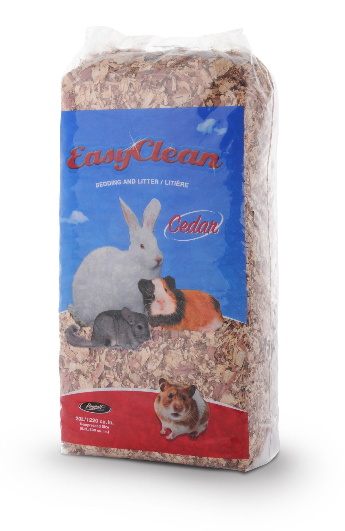 Pestell Easy Clean Cedar Bedding 20L bag for cozy nesting and freshness.
