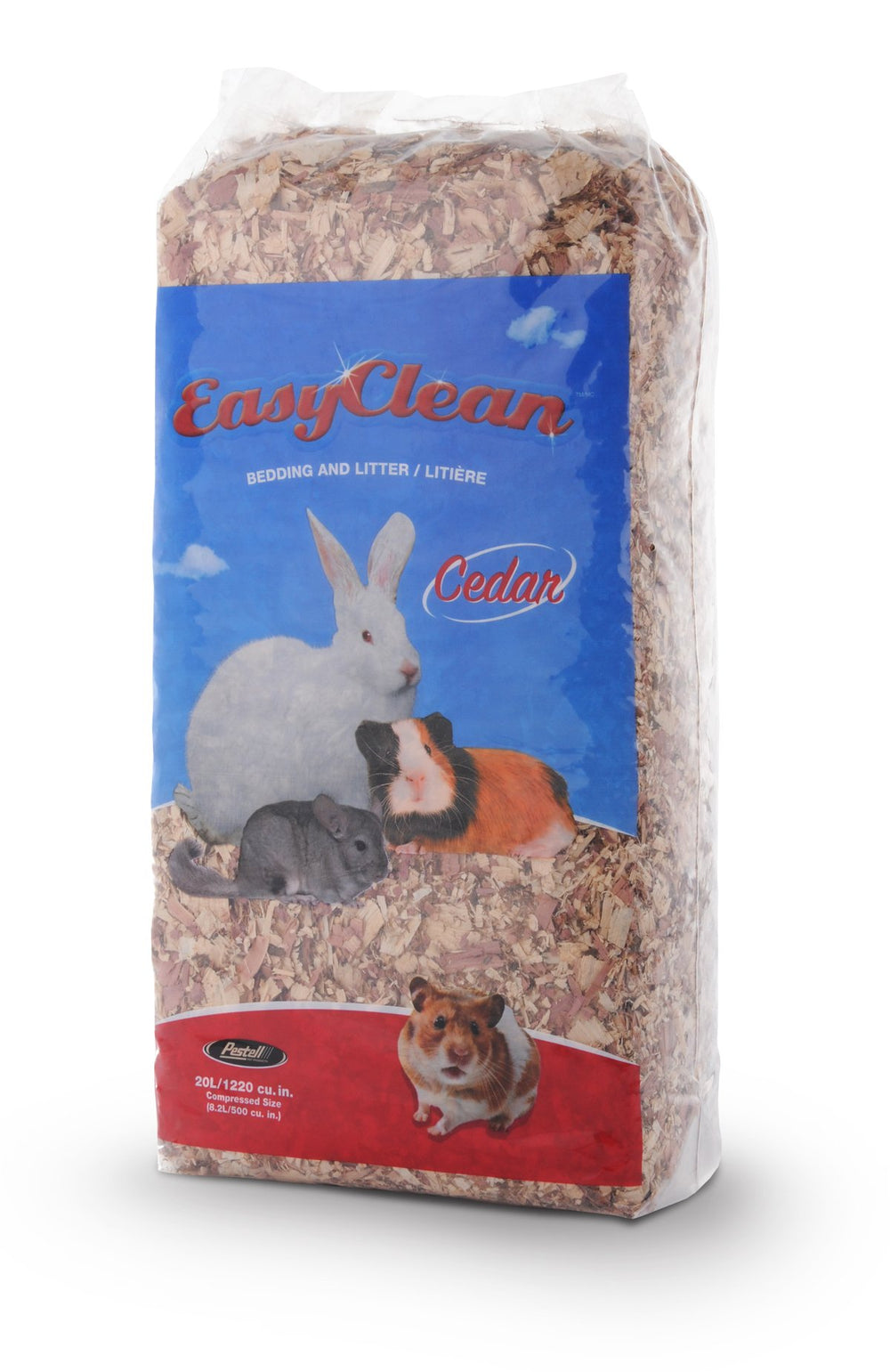 Pestell Easy Clean Cedar Bedding 20L bag for cozy nesting and freshness.