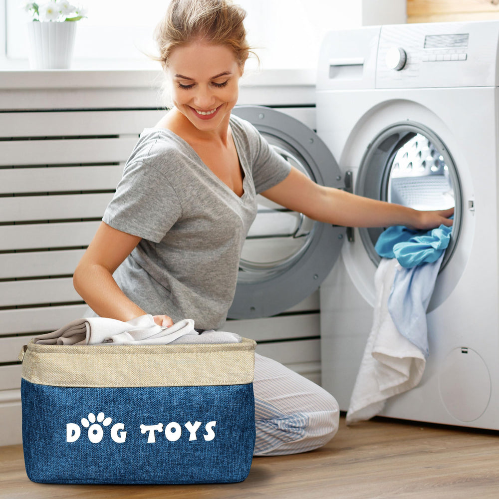 PET ARTIST dog toy basket multi-purpose storage for leashes blankets and accessories