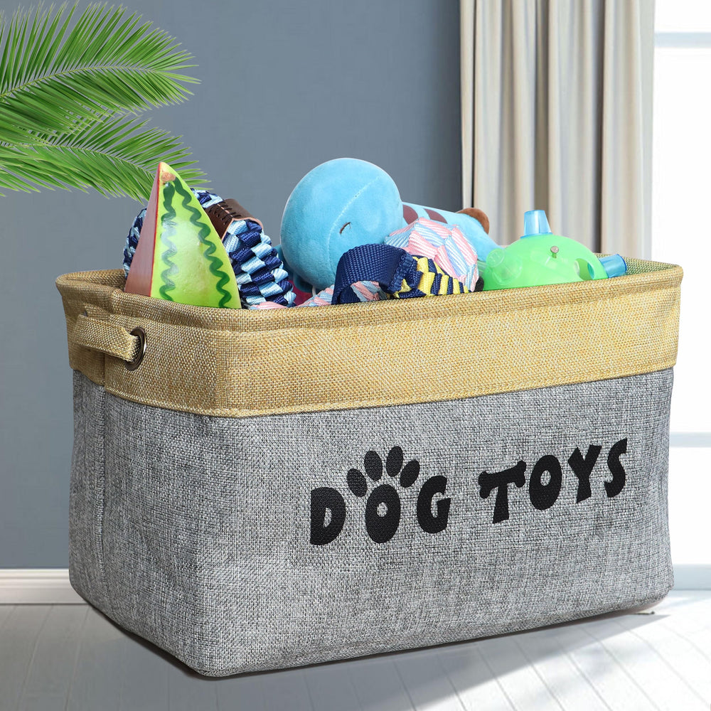 PET ARTIST dog toy basket open with toys for easy access