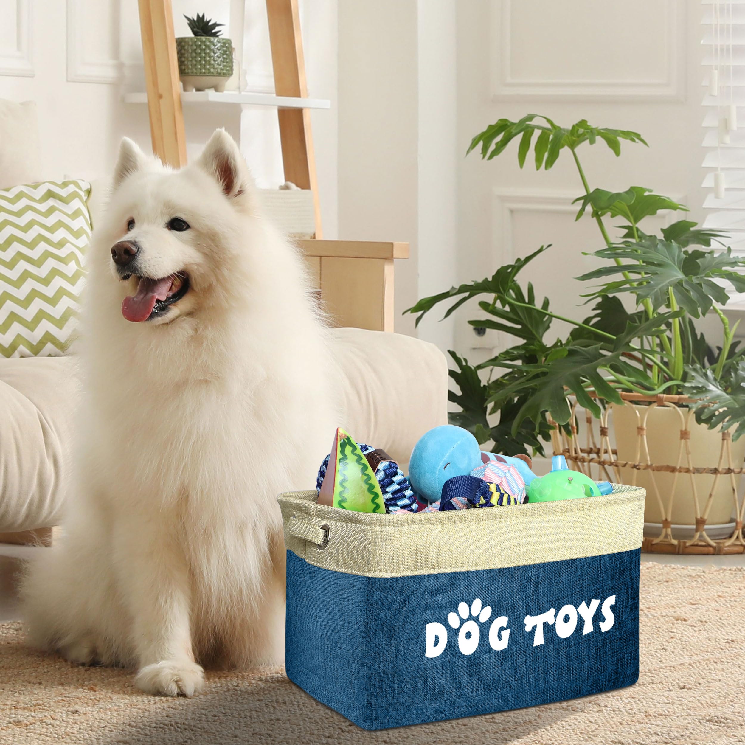 PET ARTIST dog toy basket with two handles for easy lifting